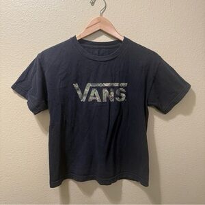 Men’s Small VANS Black Camo Camouflage Logo Spell Out Short Sleeve T-shirt